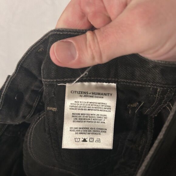 Citizens of Humanity Jeans Women's 27 Black Grey Button Fly High Rise Gia Ankle - Picture 12 of 13